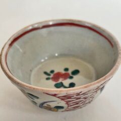 色絵三方花文盃