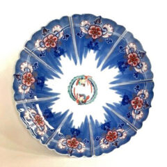 染錦柿右衛門鳳凰花繋ぎ文中皿